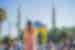 Intrepid traveller parent and child taking in the Blue Mosque in Istanbul, Turkiye