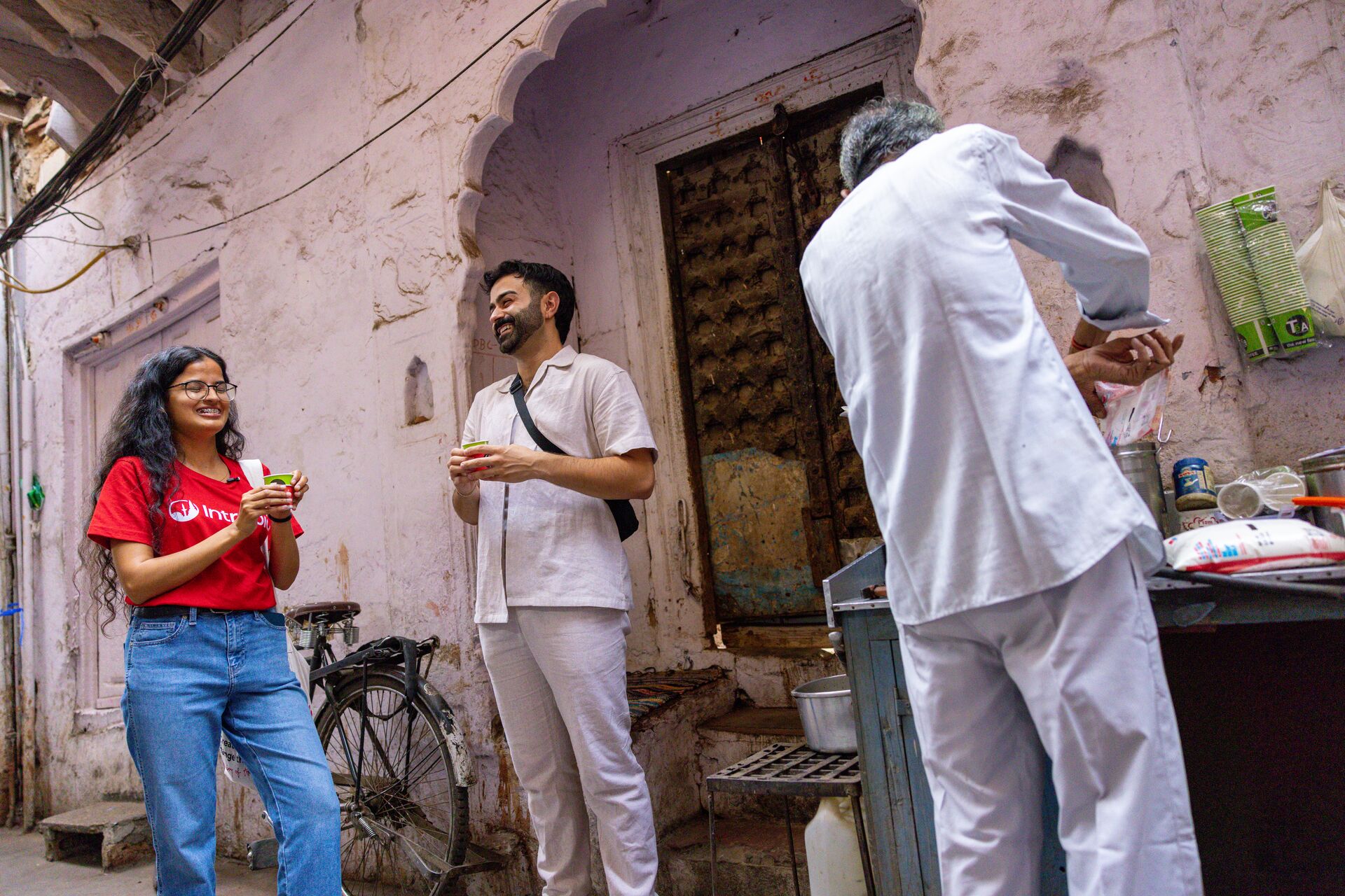 Stop for a cup of freshly made chai in the streets of Old Delhi