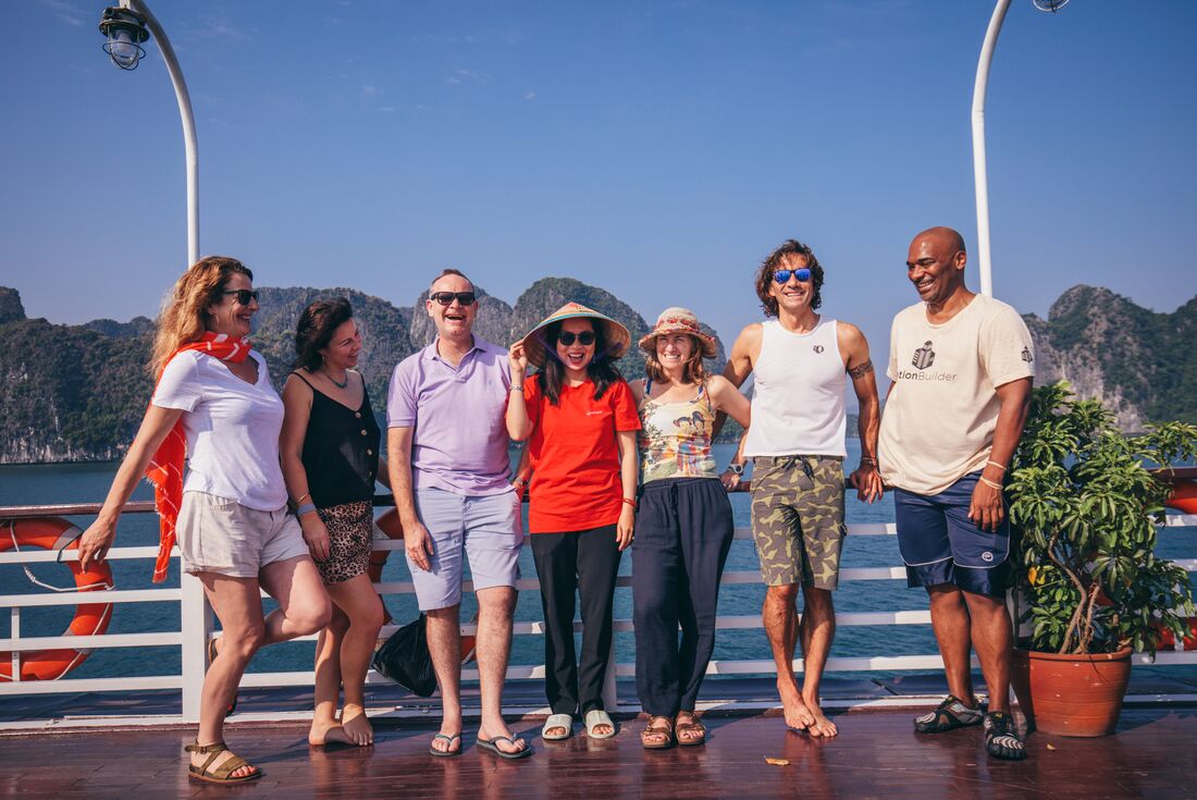 On the deck of your Halong Bay cruise boat