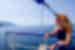 Intrepid traveller looking out over Lake Ohrid in North Macedonia