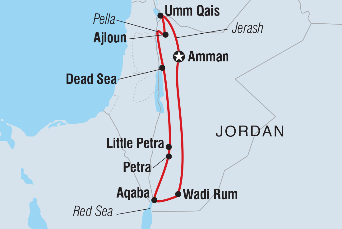 Map of Jordan Uncovered including Jordan