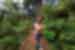 Traveller crosses suspension bridge in Costa Rica