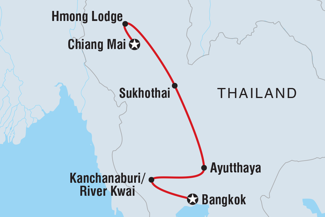 Map of Highlights Of Thailand including Thailand