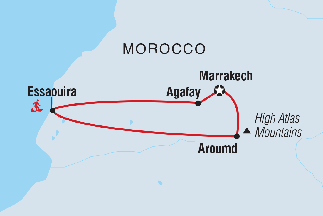 Map of Morocco Family Holiday including Morocco