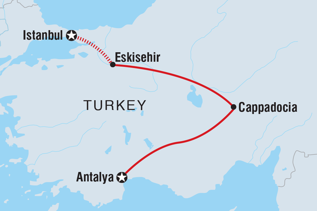 Map of 18 To 35S Six Days In Turkey including Turkey