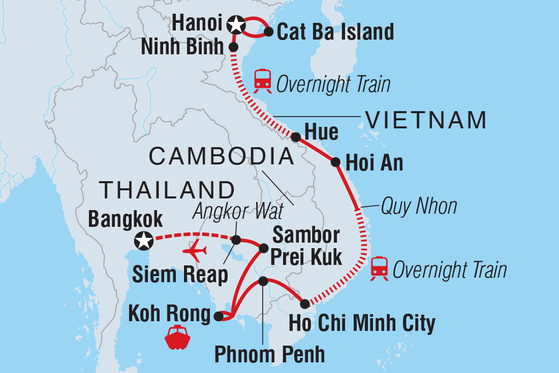 Map of Epic Vietnam To Cambodia including Cambodia, Thailand and Vietnam