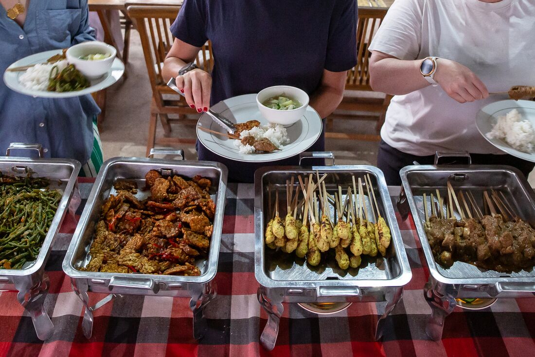 Traditional food at the in Sibetan Village homestay, Bali, Indonesia