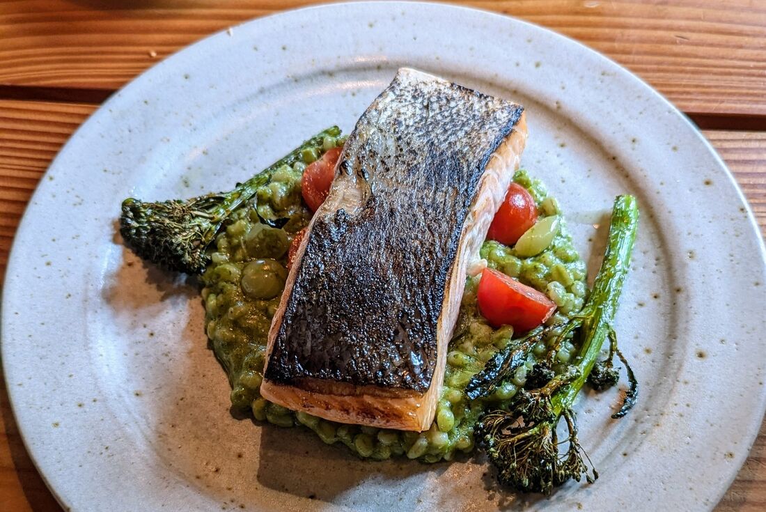 Fresh grilled salmon for Heimablidni in the Faroe Islands