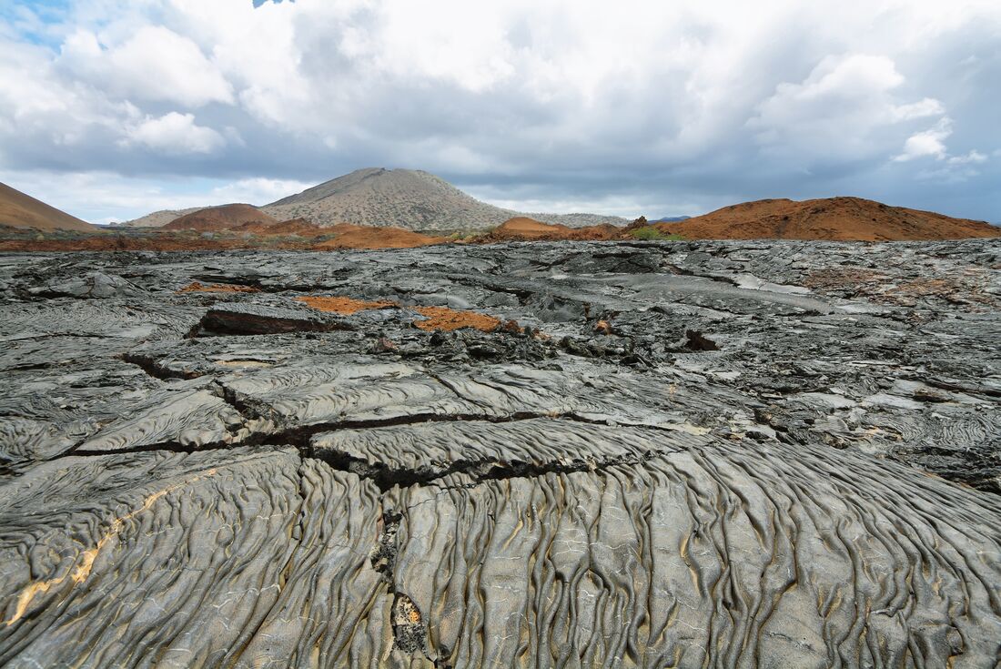 Pahoehoe Laval landscape of Santiago Island, Galapagos, Ecuador