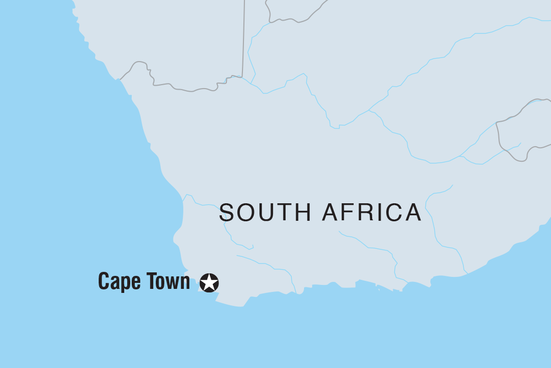 Map of Cape Town & Winelands including South Africa