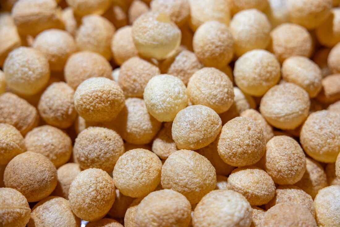 Panipuri treats sold in the streets of New Delhi