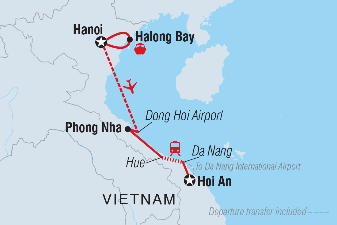 Map of Vietnam Premium Family Holiday including Vietnam
