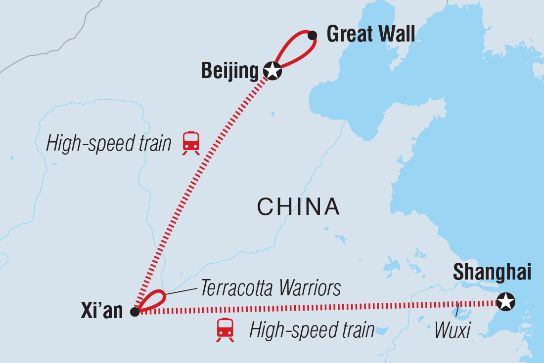 Map of China Highlights including China