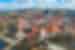 Aerial view of the colourful buildings and rooftops of Cesky Krumlov, Czech Republic