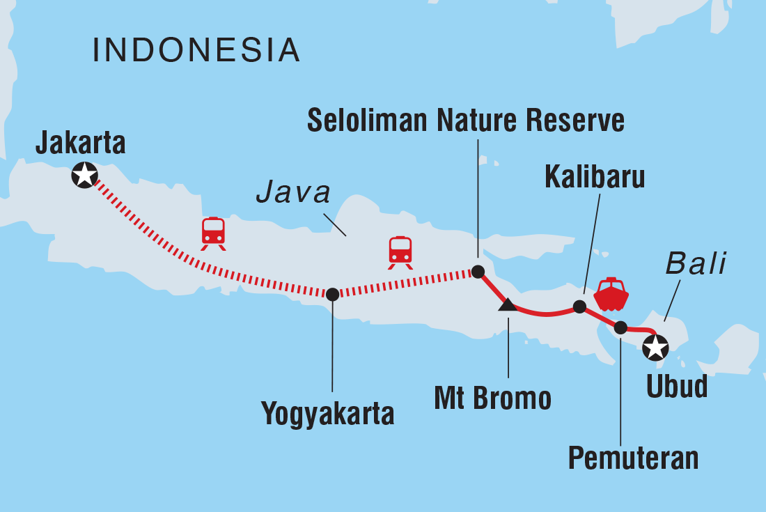 Map of Indonesia: Highlights Of Java including Indonesia