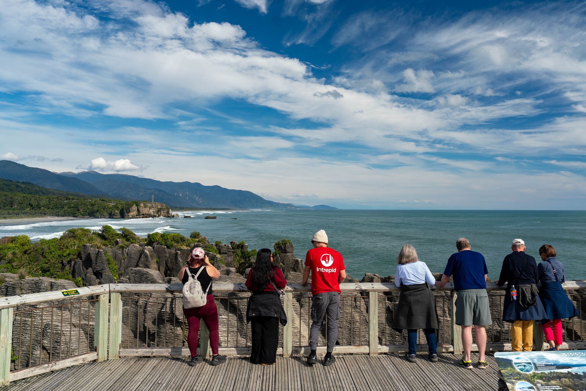 Looking out at Pancake Rocks on the coast of Punakaiki
