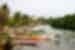 Moored boats along a waterway in Negombo, Sri Lanka