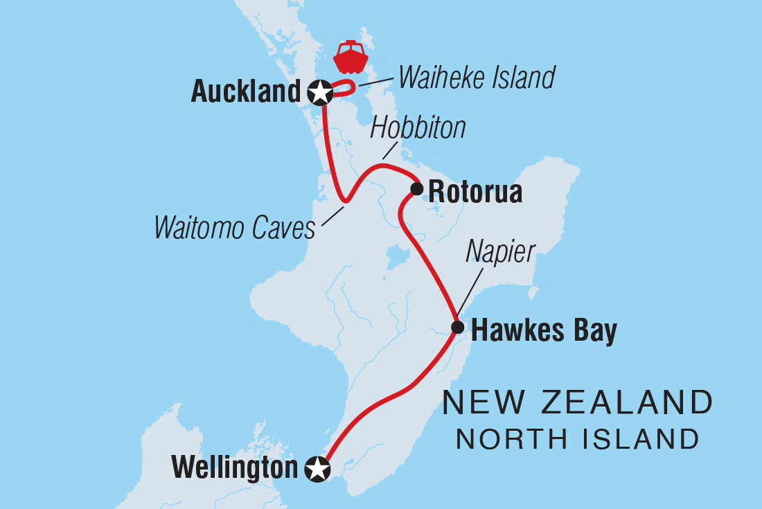 Map of Premium New Zealand North Island including New Zealand