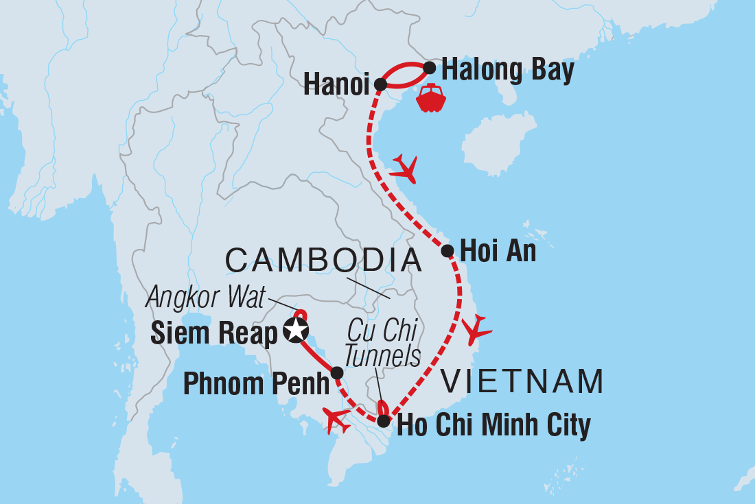 Map of Premium Vietnam & Cambodia including Cambodia and Vietnam