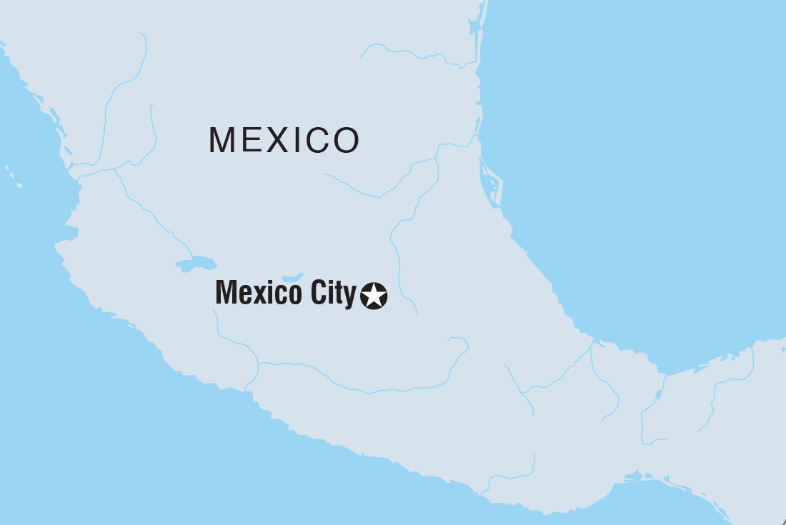 Map of Mexico City: Day Of The Dead Original including Mexico