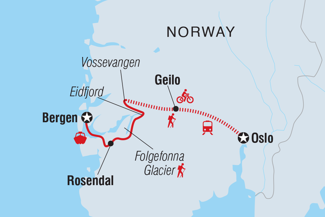 Map of Norway Family Holiday With Teenagers including Norway