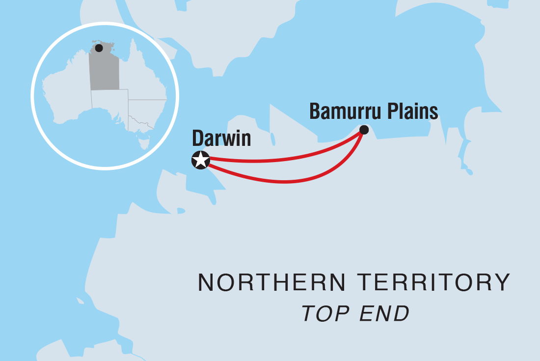 Map of Top End Safari Lodge Experience including Australia