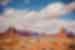 Traveller standing and marvelling at Monument Valley in Utah USA