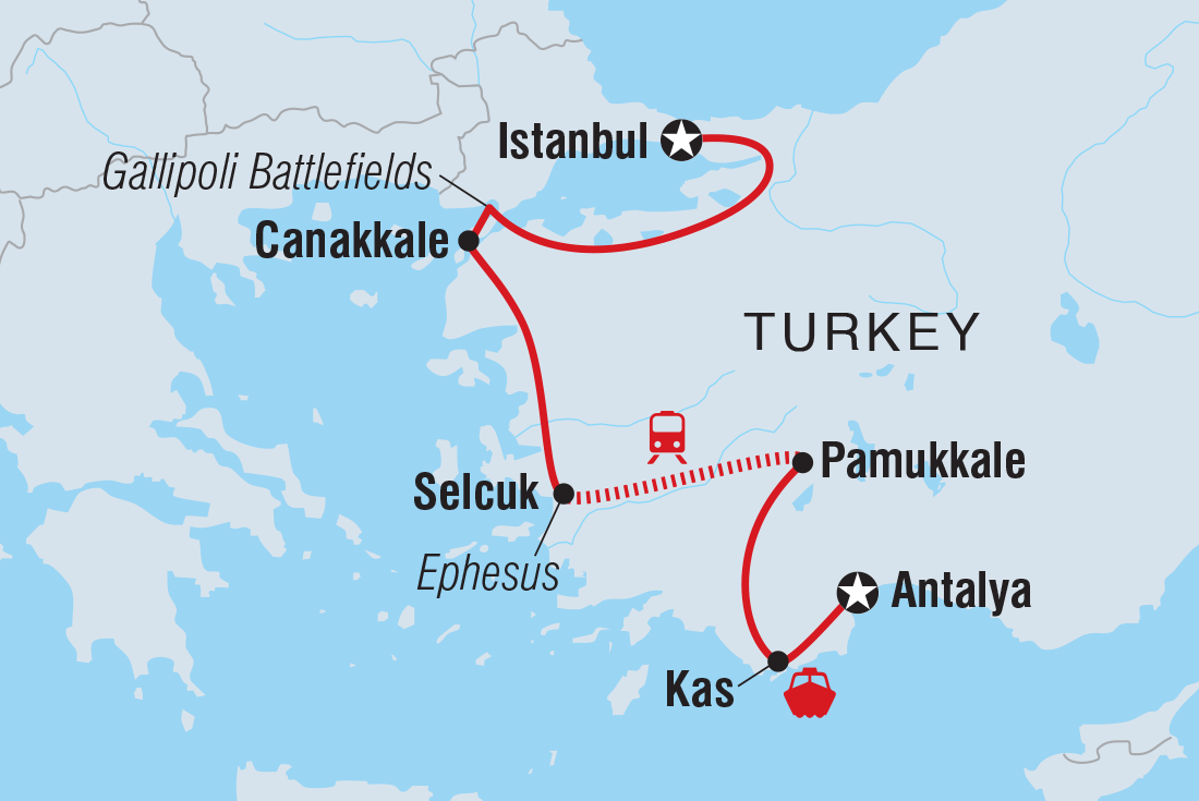 Map of 18 To 35S Essential Turkey including Turkey