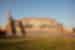 Wide view of the Colosseum in Rome, Italy during the golden hour of light