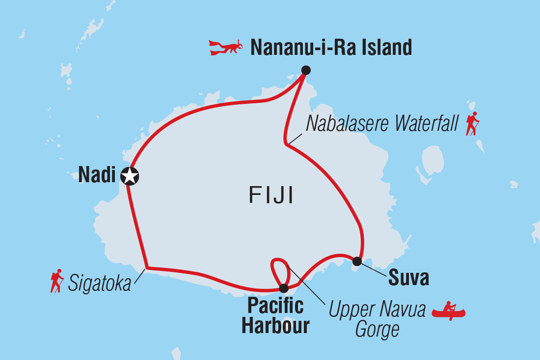 Map of Fiji Adventure including Fiji