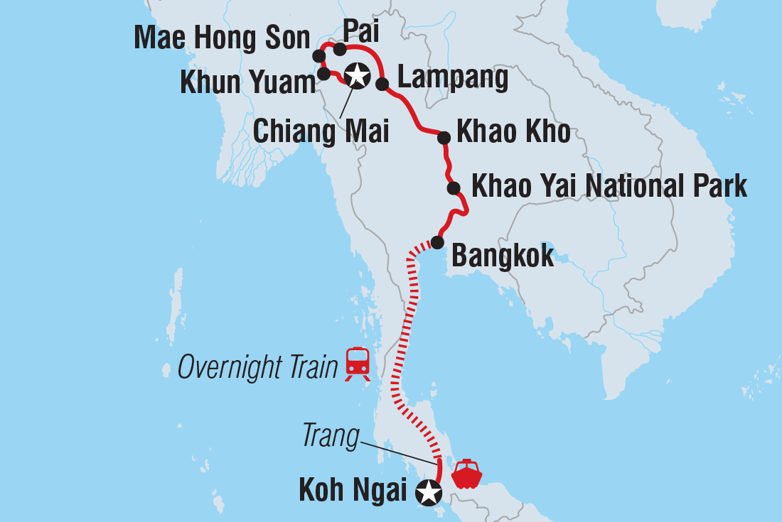 Map of Hidden Gems Of Thailand including Thailand