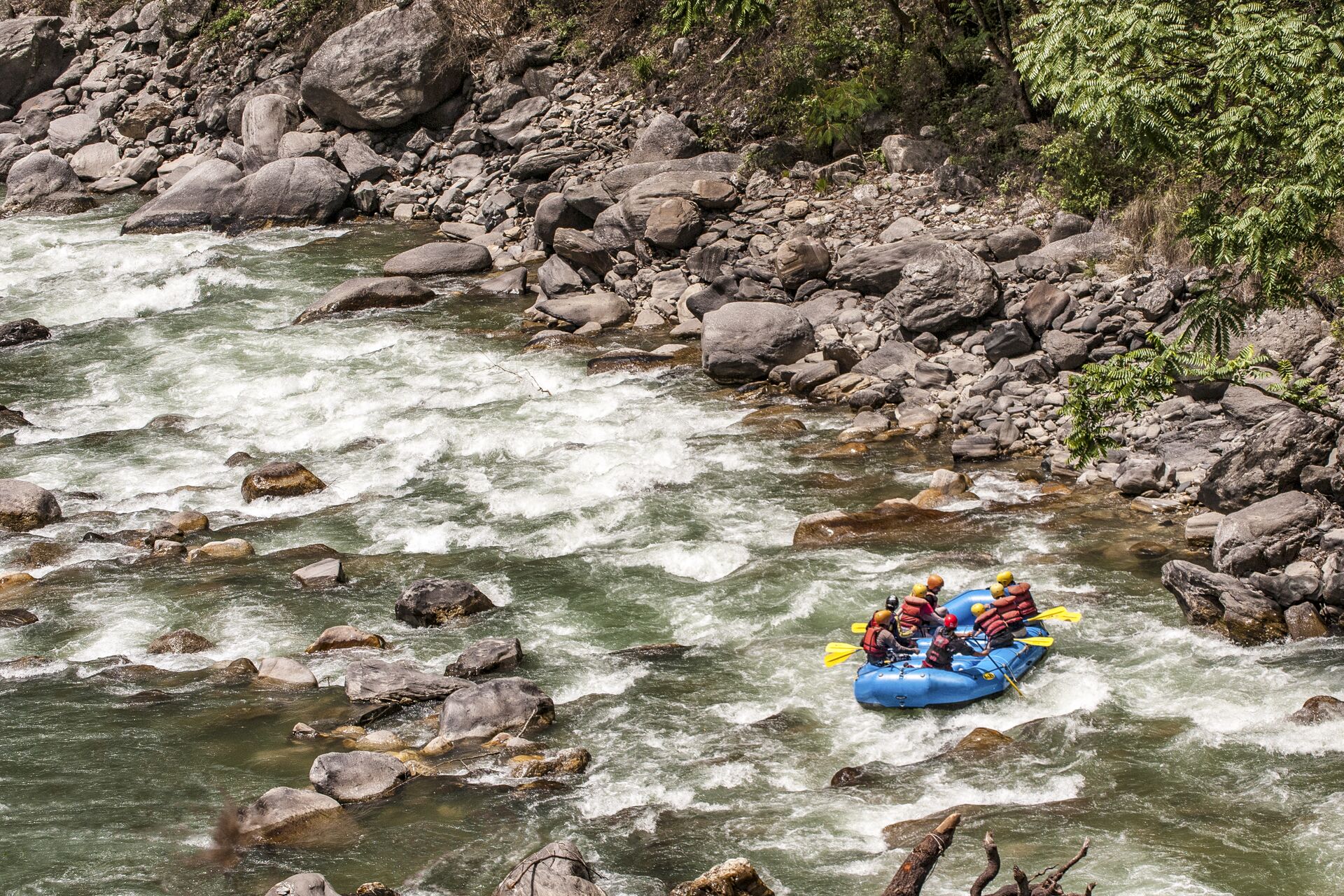 White water rafting on the Trisuli River in Nepal