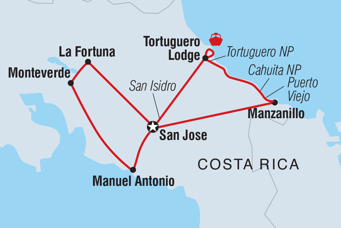 Map of Premium Costa Rica In Depth including Costa Rica