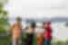 Group of Intrepid travellers stop on a peak on Ti Top Island in Ha Long Bay