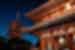 Details of Sensoji Temple in Tokyo at night