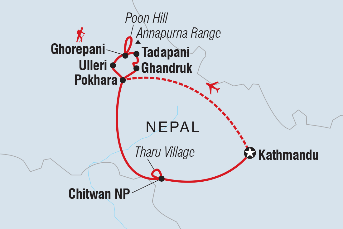 Map of Nepal: Women's Expedition including Nepal