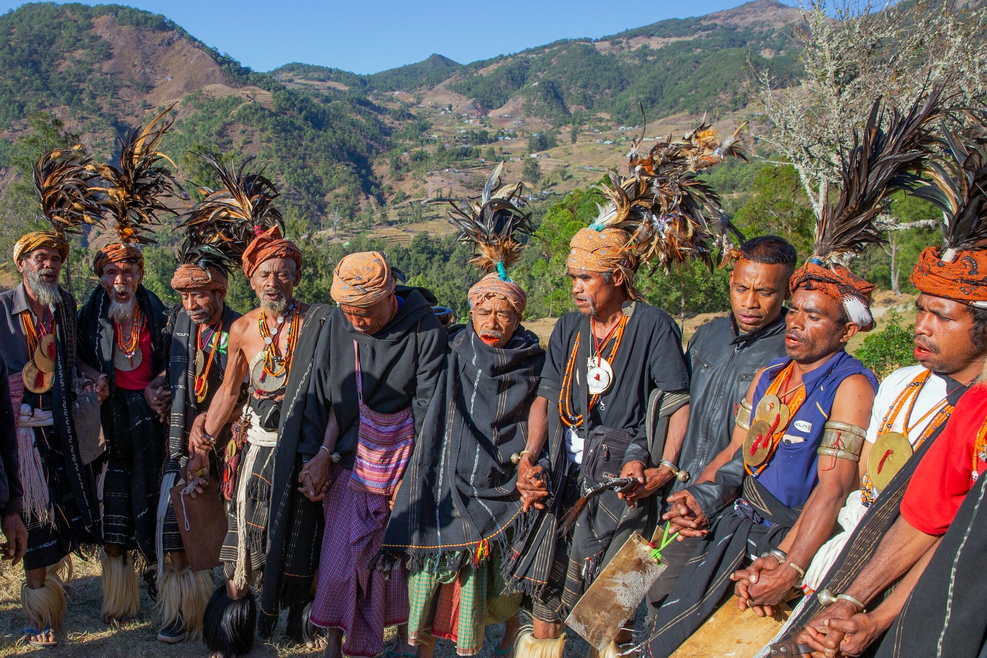 A ceremonial and celebratory welcome from the locals of Rabilau village's Animist Catholic shrine