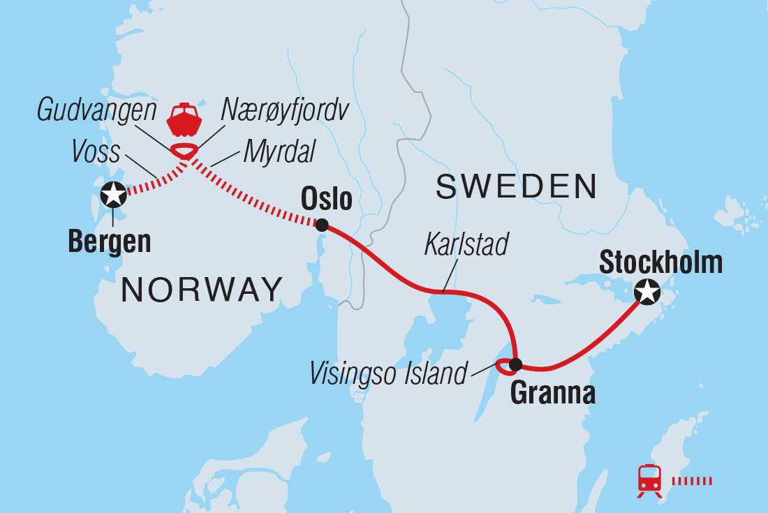 Map of Premium Sweden And Norway including Norway and Sweden