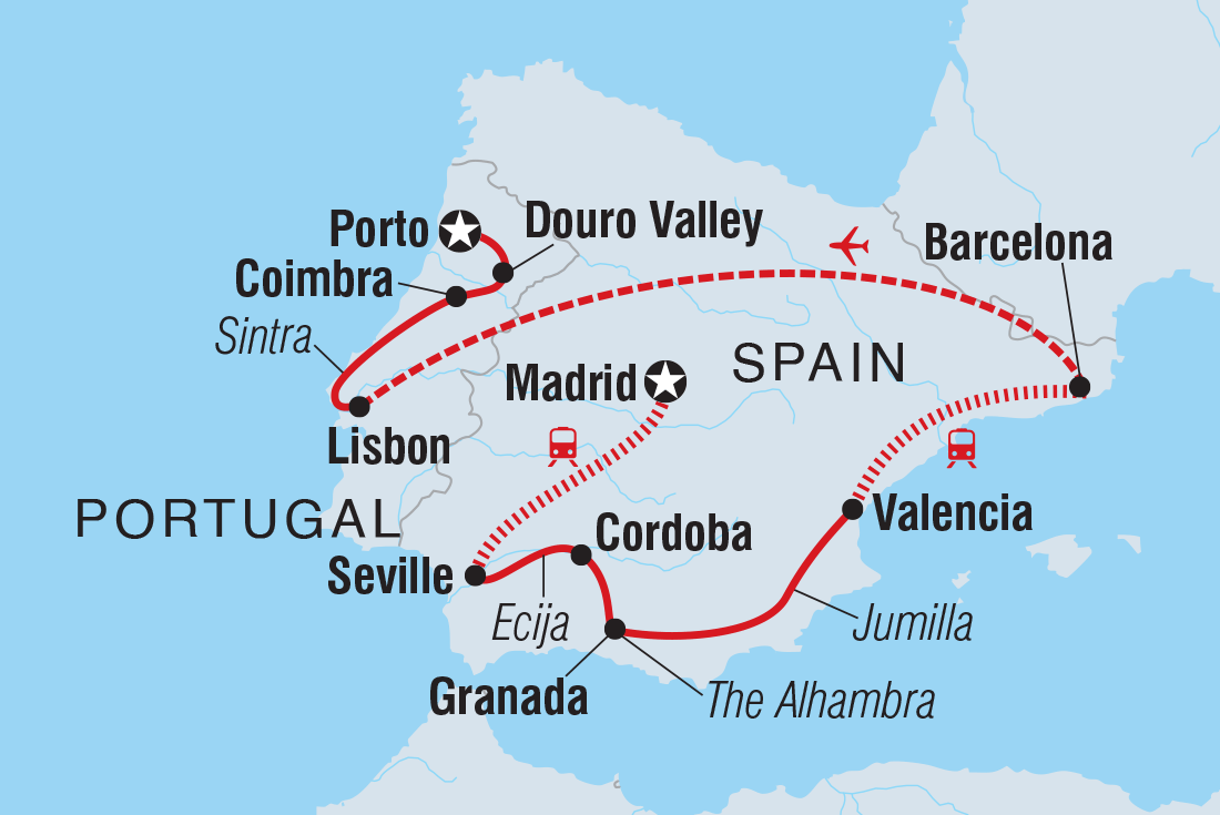 Map of Premium Spain & Portugal including Portugal and Spain