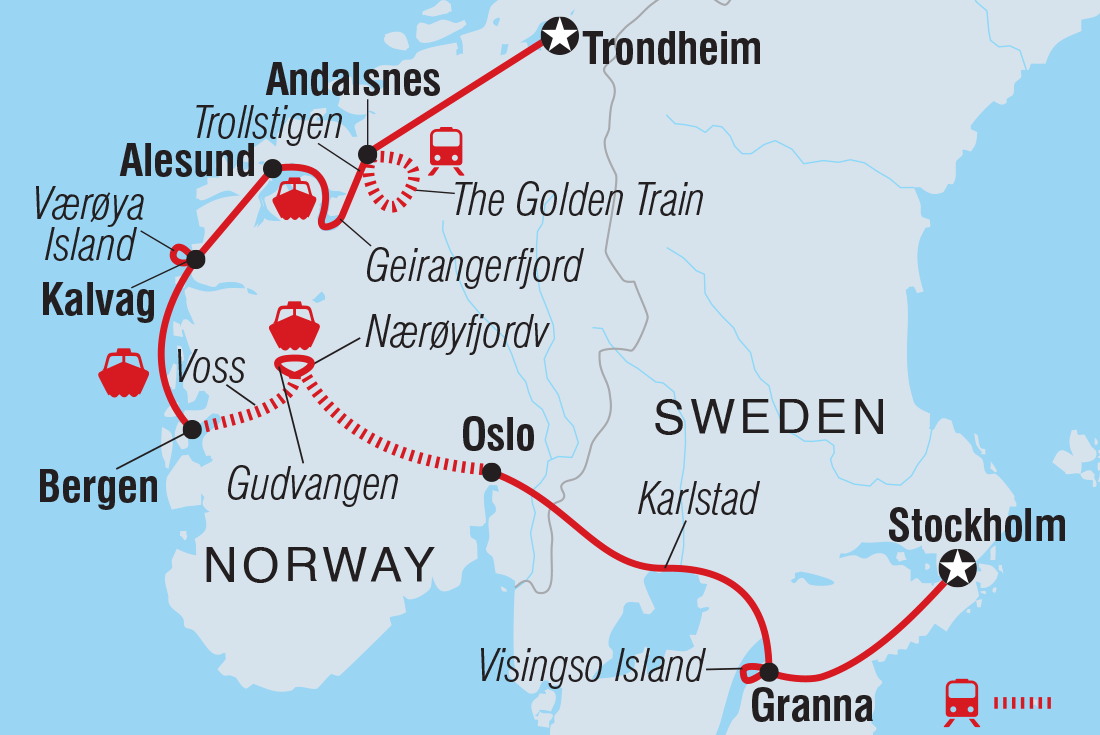 Map of Premium Scandinavia including Norway and Sweden