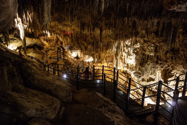 The rock formations inside the Famous Ngilgi Cave in Margaret River region in Western Australia