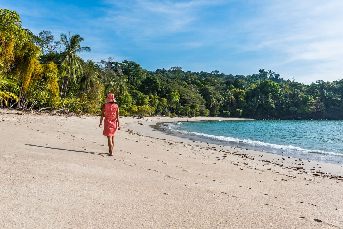 Manuel Antonio Beach bordered by the rainforest