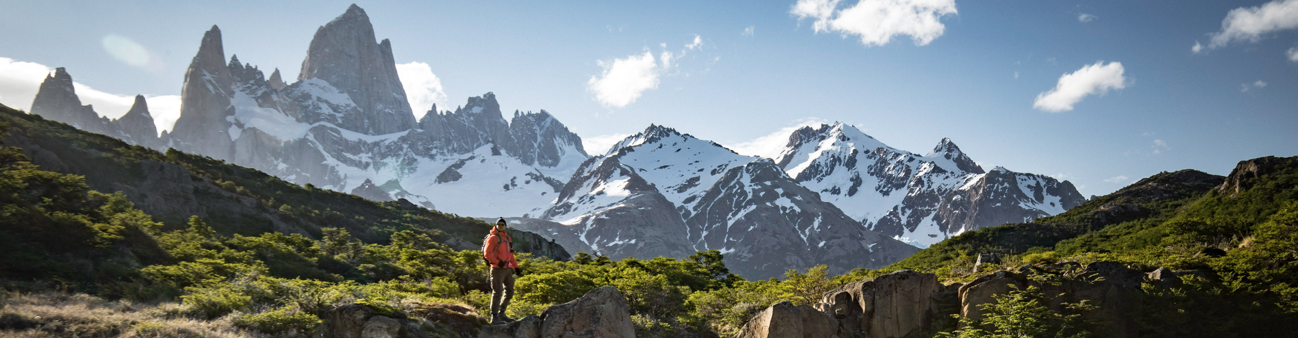  Traveller on a hike in Patagonia in Argentina