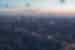 Aerial view of Tokyo at sunset with the Arakawa River flowing through the city
