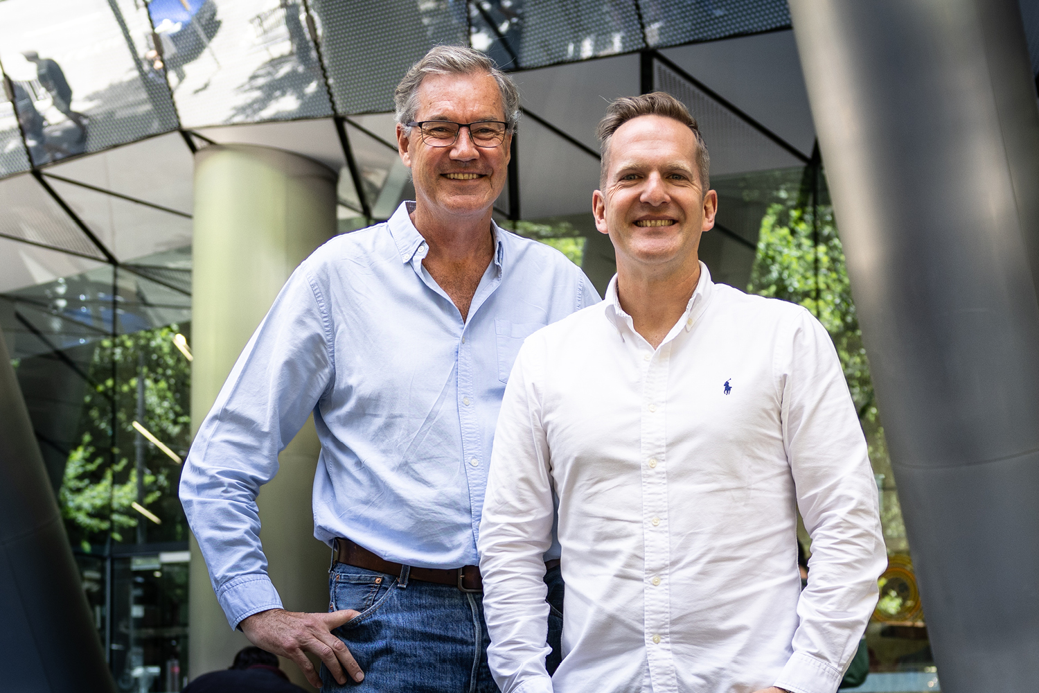 Darrel and James outside the Melbourne Office