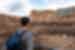 Traveller's point of view of the interior of the Colosseum in Rome, Italy