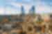 Old town Baku viewed from height, with the Flame Towers visible in distance