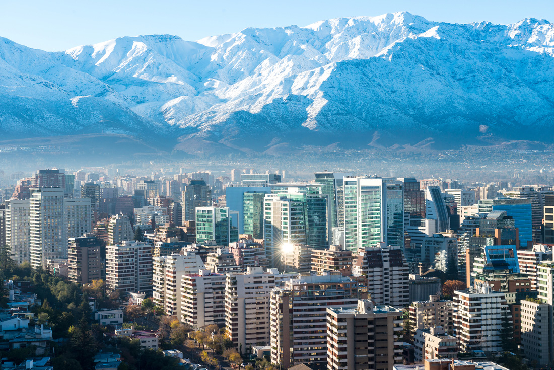 Peregrine Adventures chile santiago cityscape mountain view