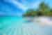 Crystal clear waters of a beach in the Maldives