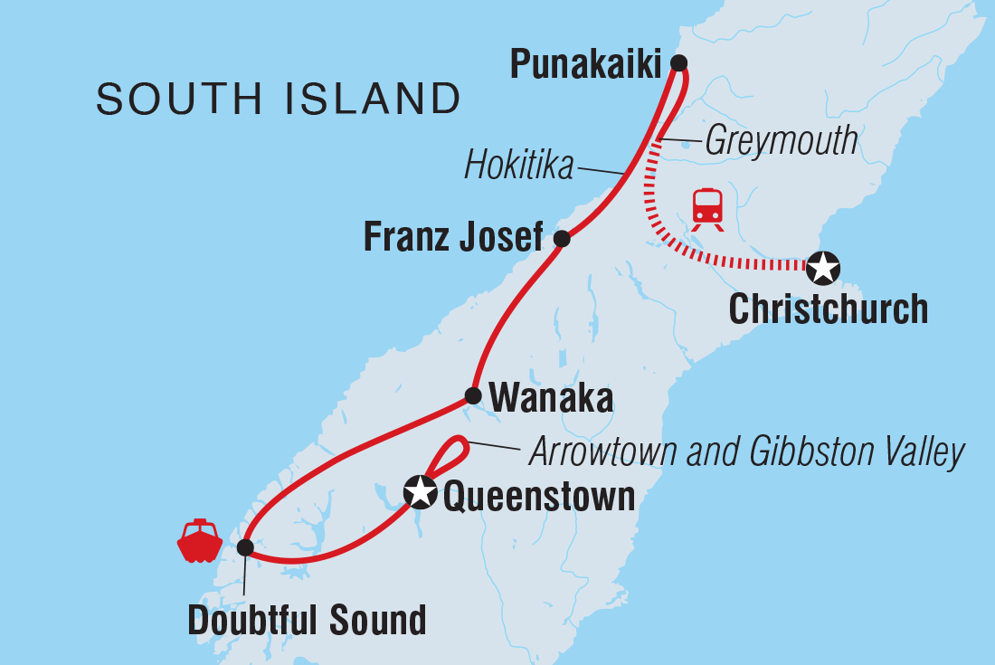 Map of Premium New Zealand South Island including New Zealand